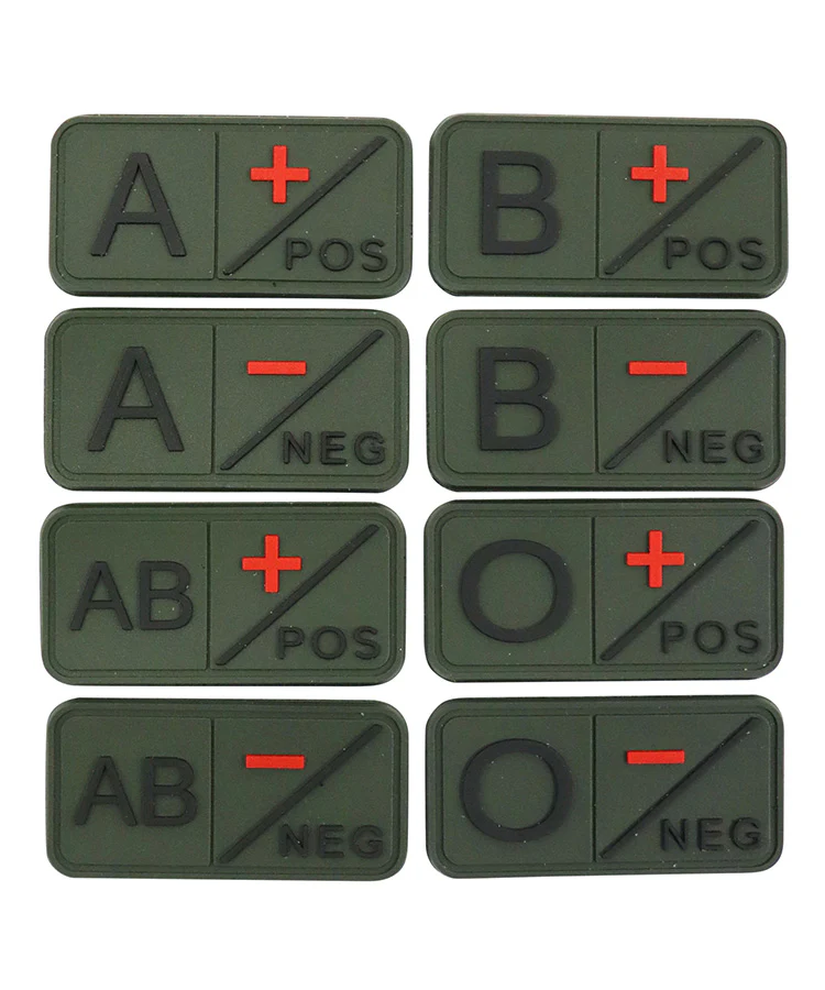 Kombat UK Tactical Blood Group Patch - Olive Green - O- - Image 2
