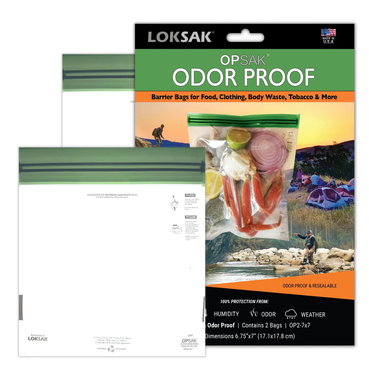 Loksak Opsak 7x7 Inch Storage Bag - 2 Pack