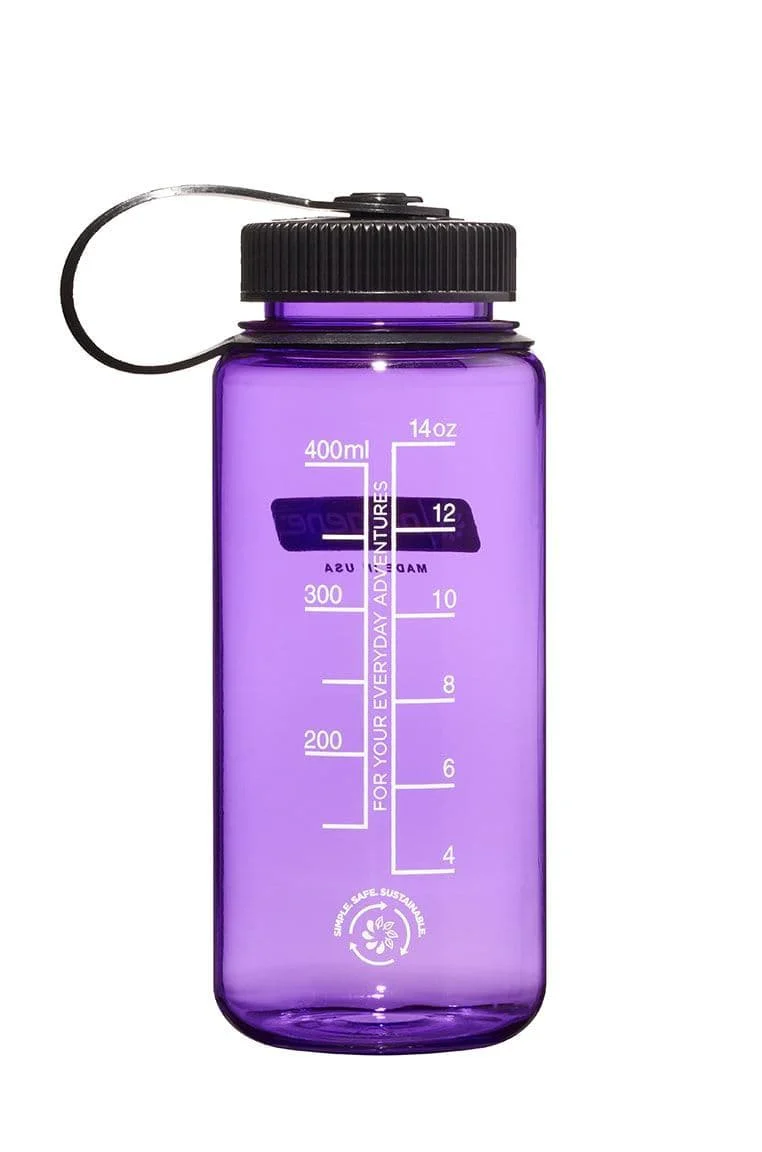 Nalgene 16oz / 0.5L Wide Mouth Sustain Water Bottle - Purple with Black Cap - Image 2