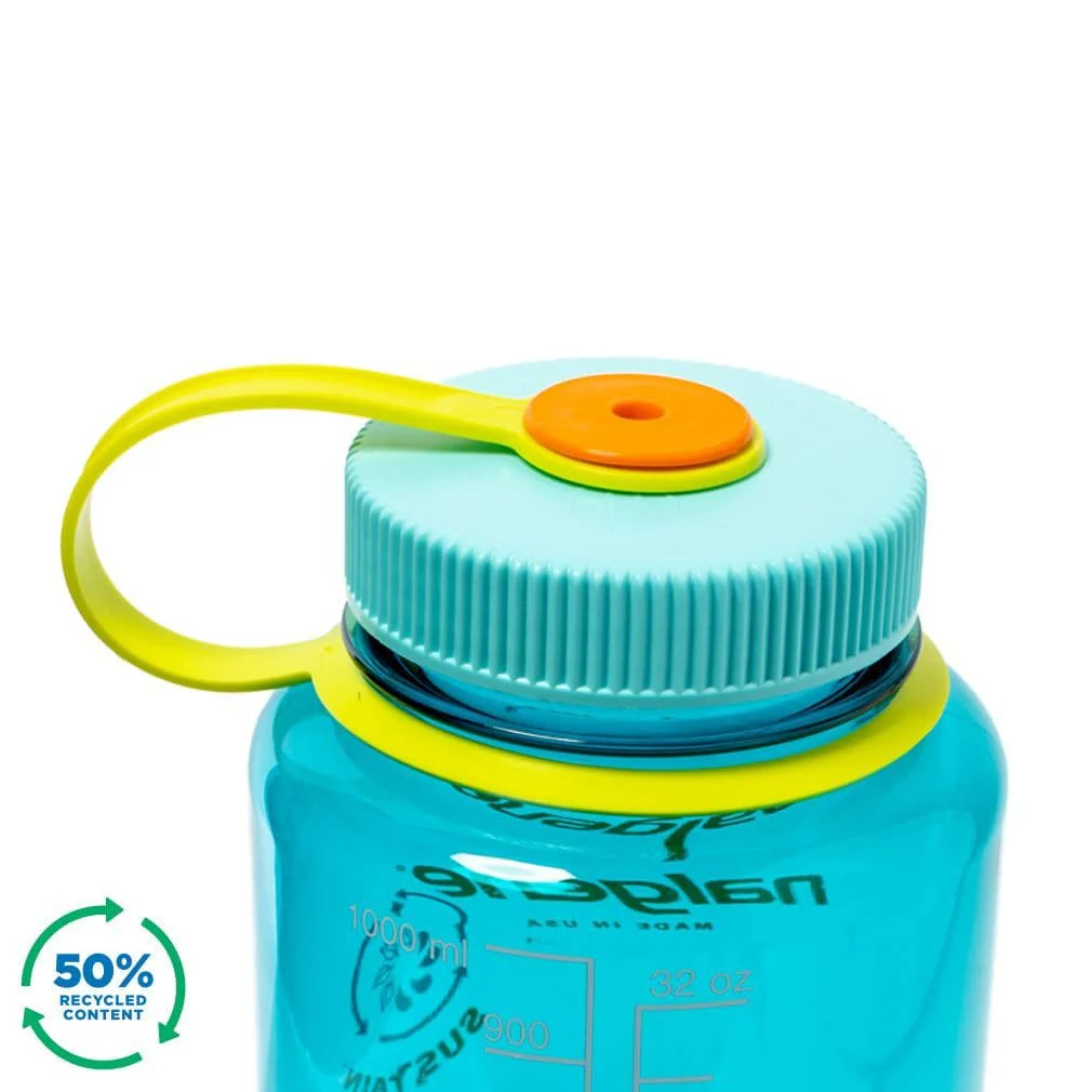 Nalgene 32oz / 1L Wide Mouth Sustain Water Bottle - Cerulean - Image 2