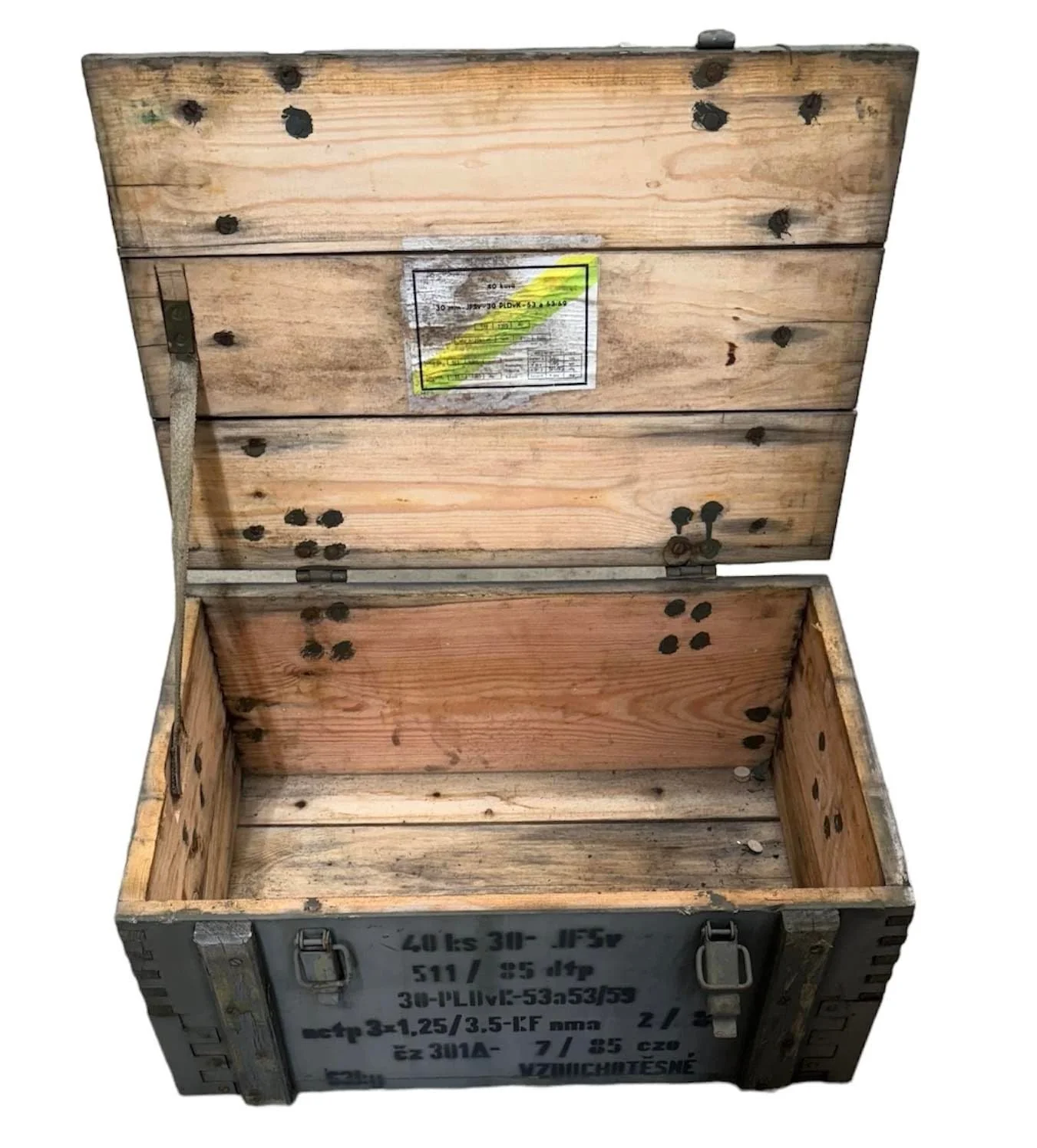 Soviet Military Large Wooden Ammo Box - Image 4