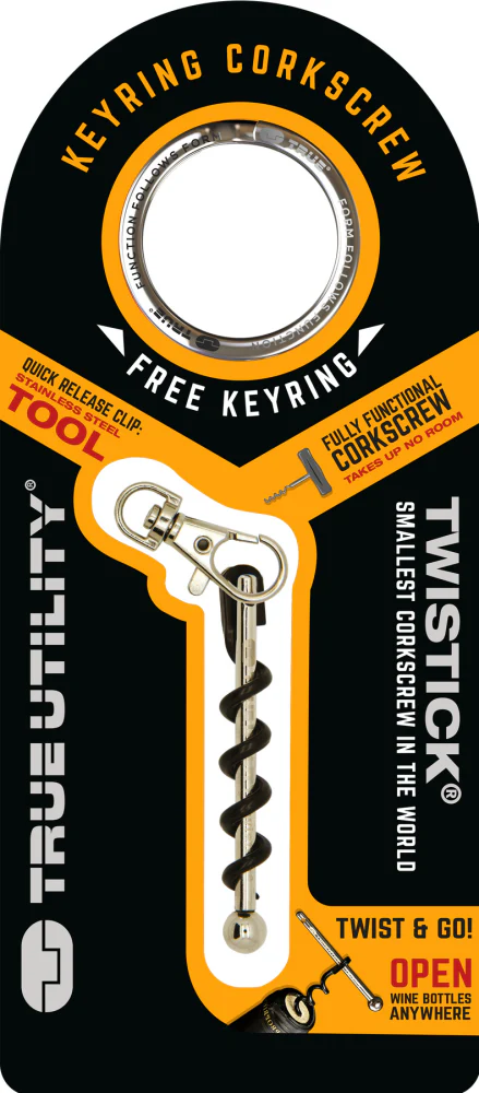 True Utility Twistick Keyring Corkscrew
