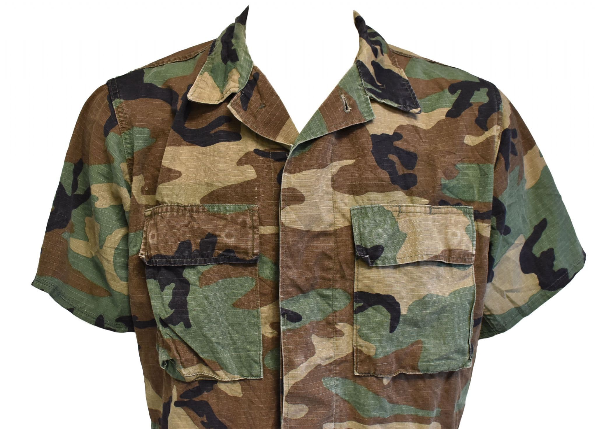 US Military M81 Woodland BDU Camo Short Sleeve Shirt - Image 2
