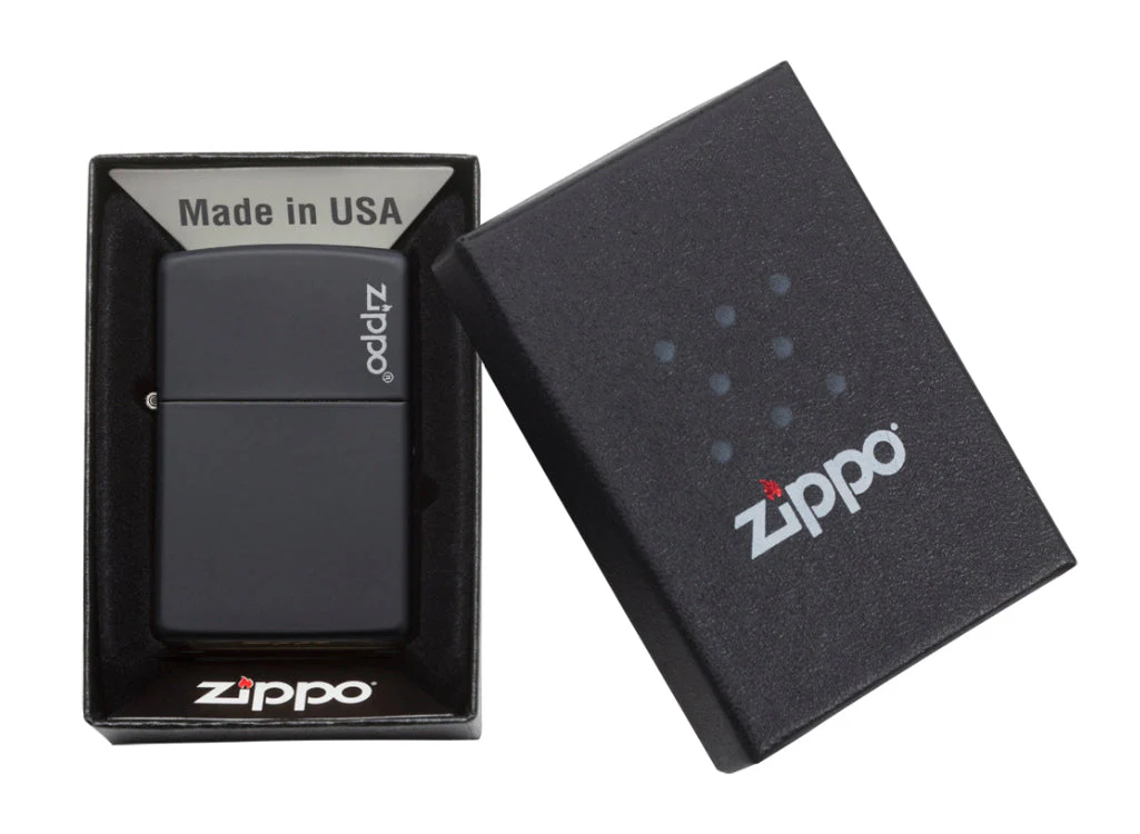 Zippo Classic Black Matte Lighter with Zippo Logo - Image 3