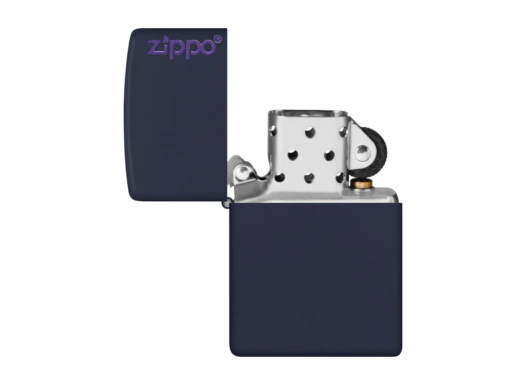 Zippo Classic Navy Matte Lighter with Zippo Logo - Image 2