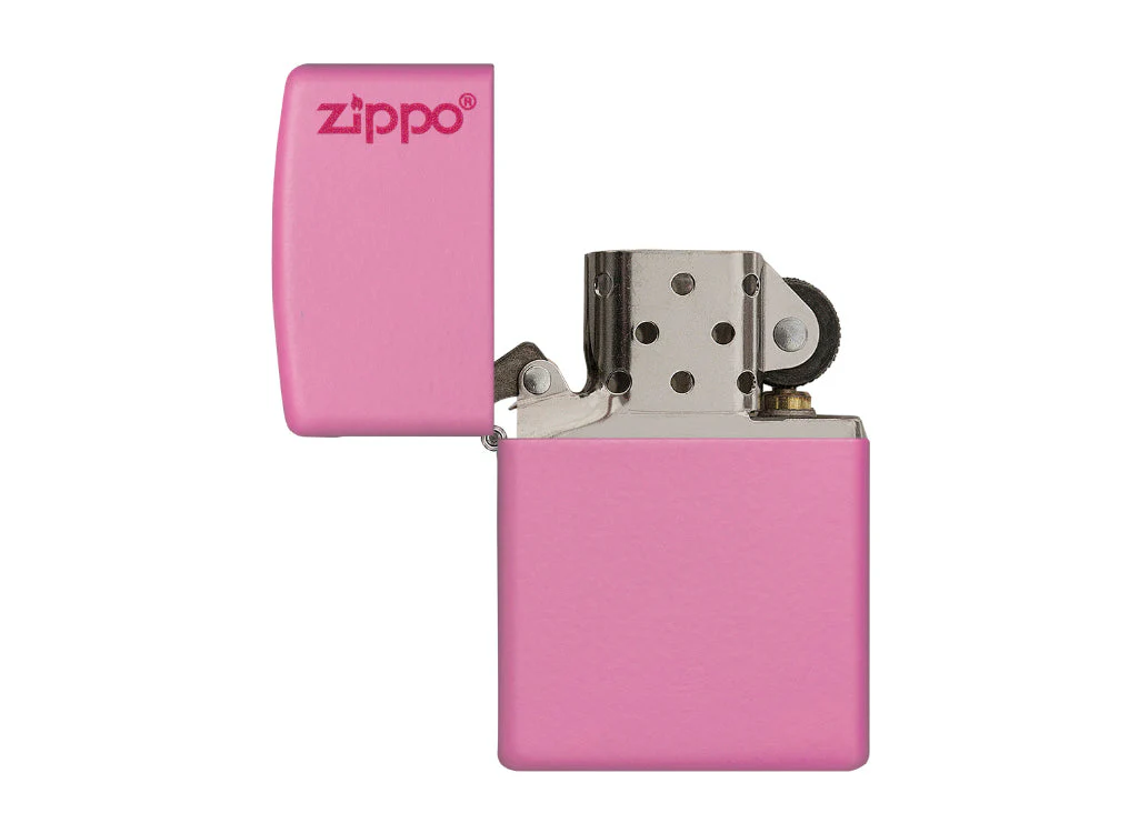 Zippo Classic Pink Matte Lighter with Zippo Logo - Image 2