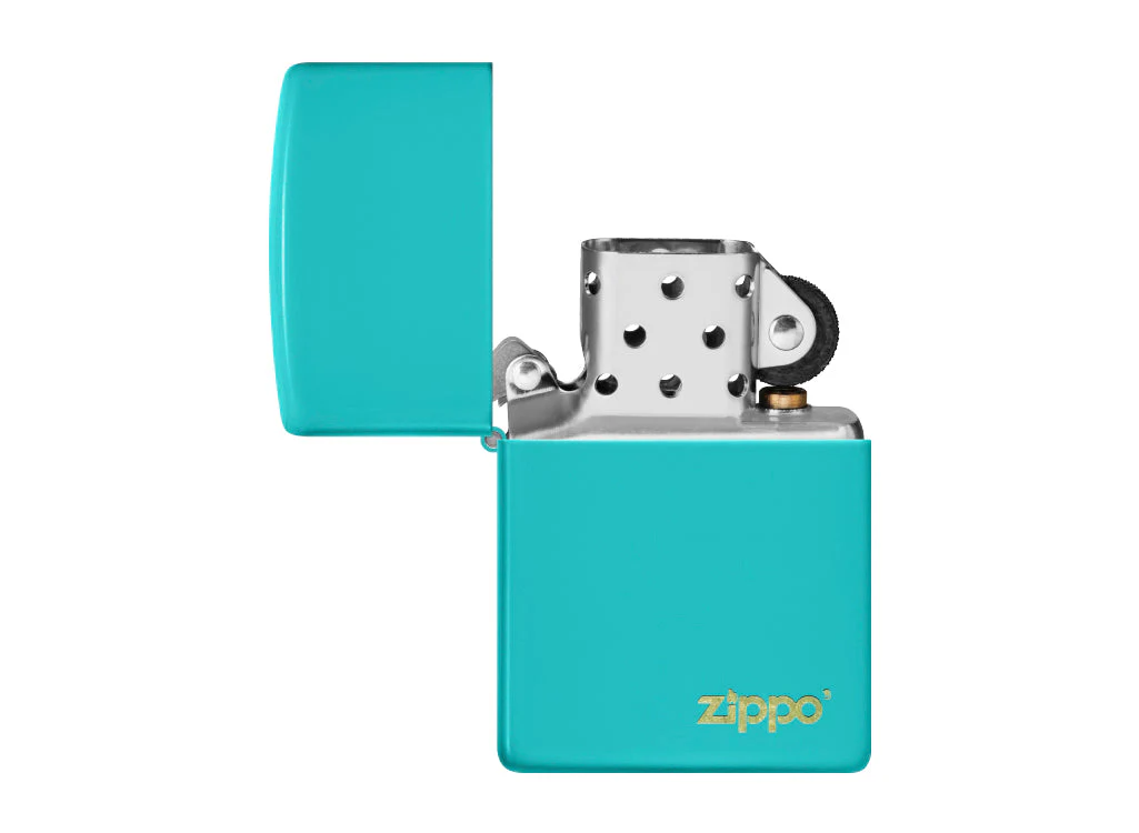 Zippo Flat Turquoise Lighter with Zippo Logo - Image 2