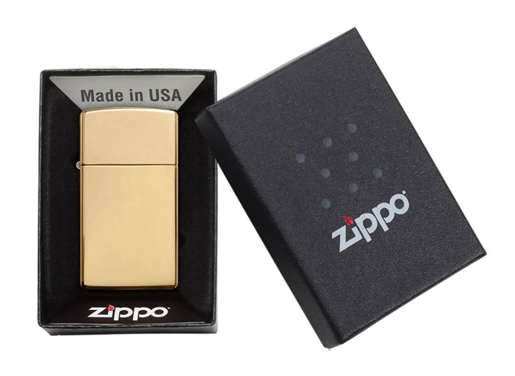 Zippo Slim High Polish Brass Lighter - Image 3
